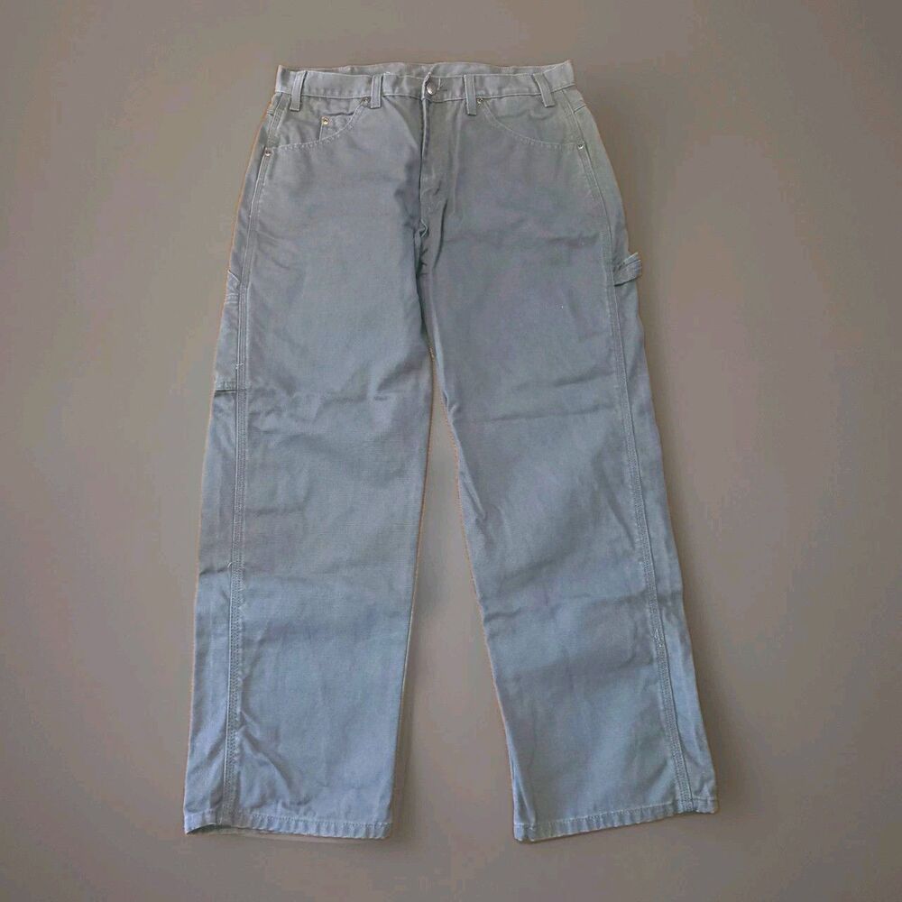 Dickies 1939 Carpenter Pants Mens 34x30 Rinsed Slate Gray Heavyweight Duck NWOT